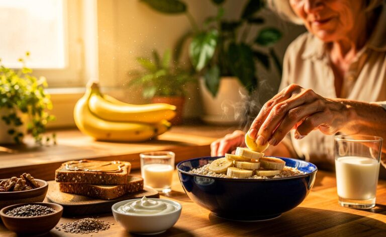 Illustration von Bananen im ausgewogenen Frühstück für Menschen ab 60