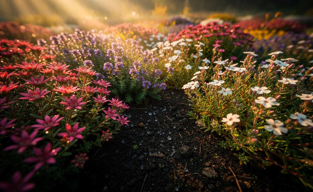 Diese Bodendecker blüht leuchtend und hält den Boden feucht ohne zusätzliches Gießen.