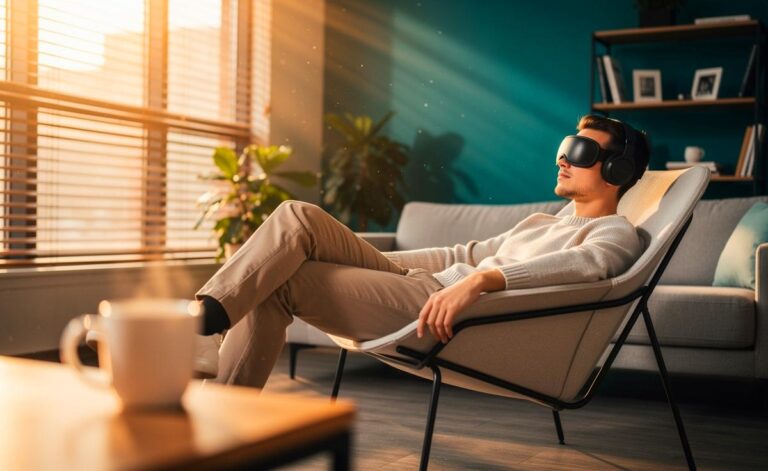 Illustration von einem 10–20‑minütigen Power‑Nap im Mittagstief als psychologisch empfohlene Alternative zu Koffein